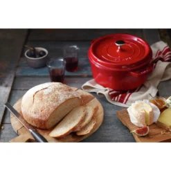 Staub Cocotte 24 Cm, Rund, Kirsch-Rot, Gusseisen -Staub 000017827