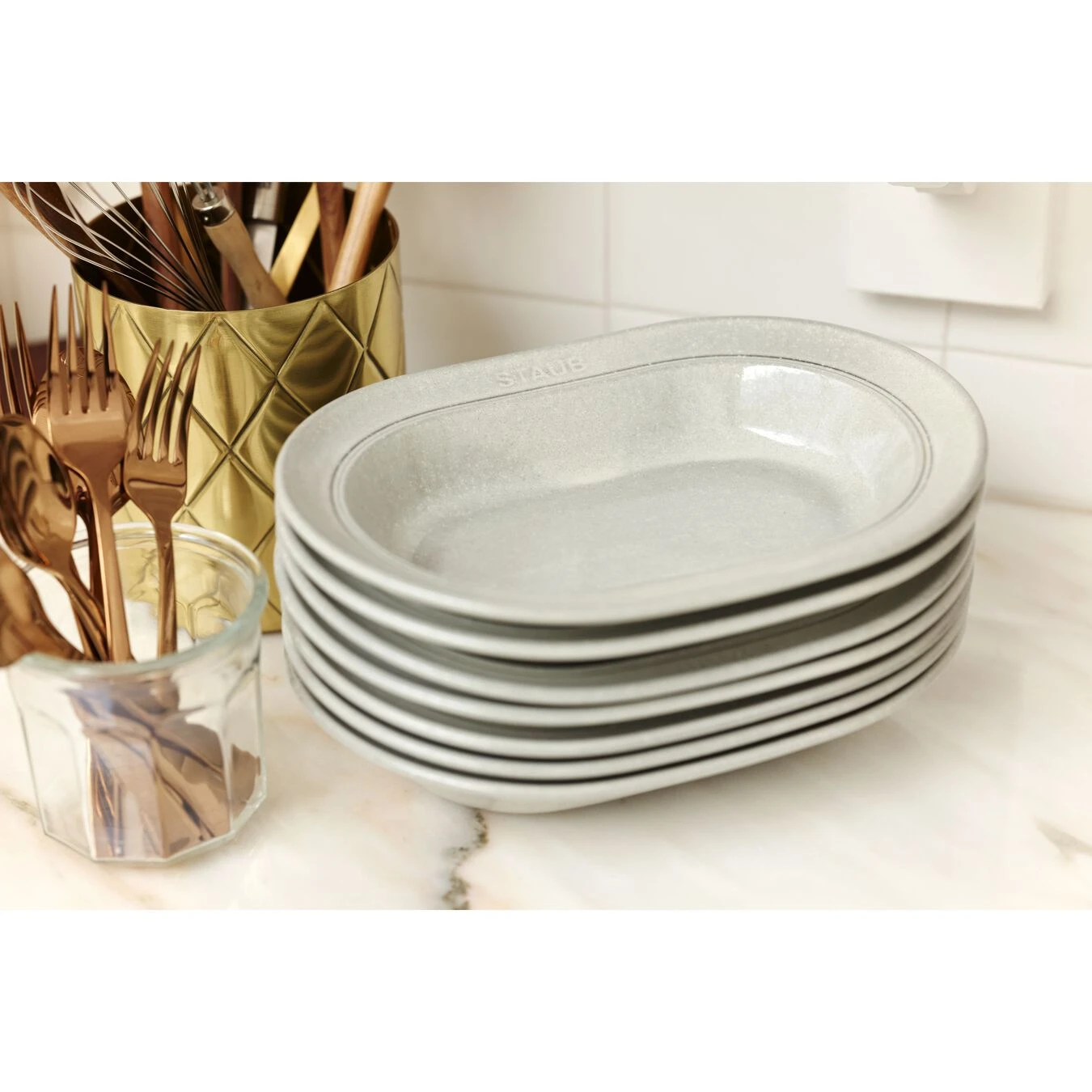 Staub Teller 25 Cm, Keramik, Weisser Trüffel 4 Staub Teller 25 Cm, Keramik, Weisser Trüffel – Bild 4