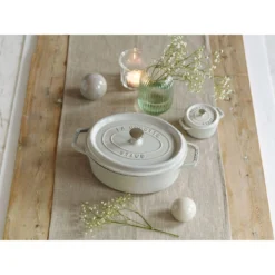 Staub Cocotte 23 Cm, Oval, Weisser Trüffel, Gusseisen -Staub 000019752
