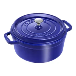 Staub Cocotte 24 Cm, Rund, Dunkelblau, Gusseisen