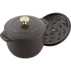 Staub Reis-Cocotte 16 Cm, Rund, Schwarz, Gusseisen -Staub 11721 625 5
