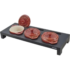 Staub Servierbrett Für 3 Mini-Cocottes, 42 Cm X 16 Cm, Fiberholz -Staub 11907 00 4