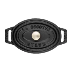 Staub Mini Cocotte 11 Cm, Oval, Schwarz, Gusseisen -Staub 40500 111 0 3