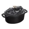 Staub Cocotte 17 Cm, Oval, Schwarz, Gusseisen