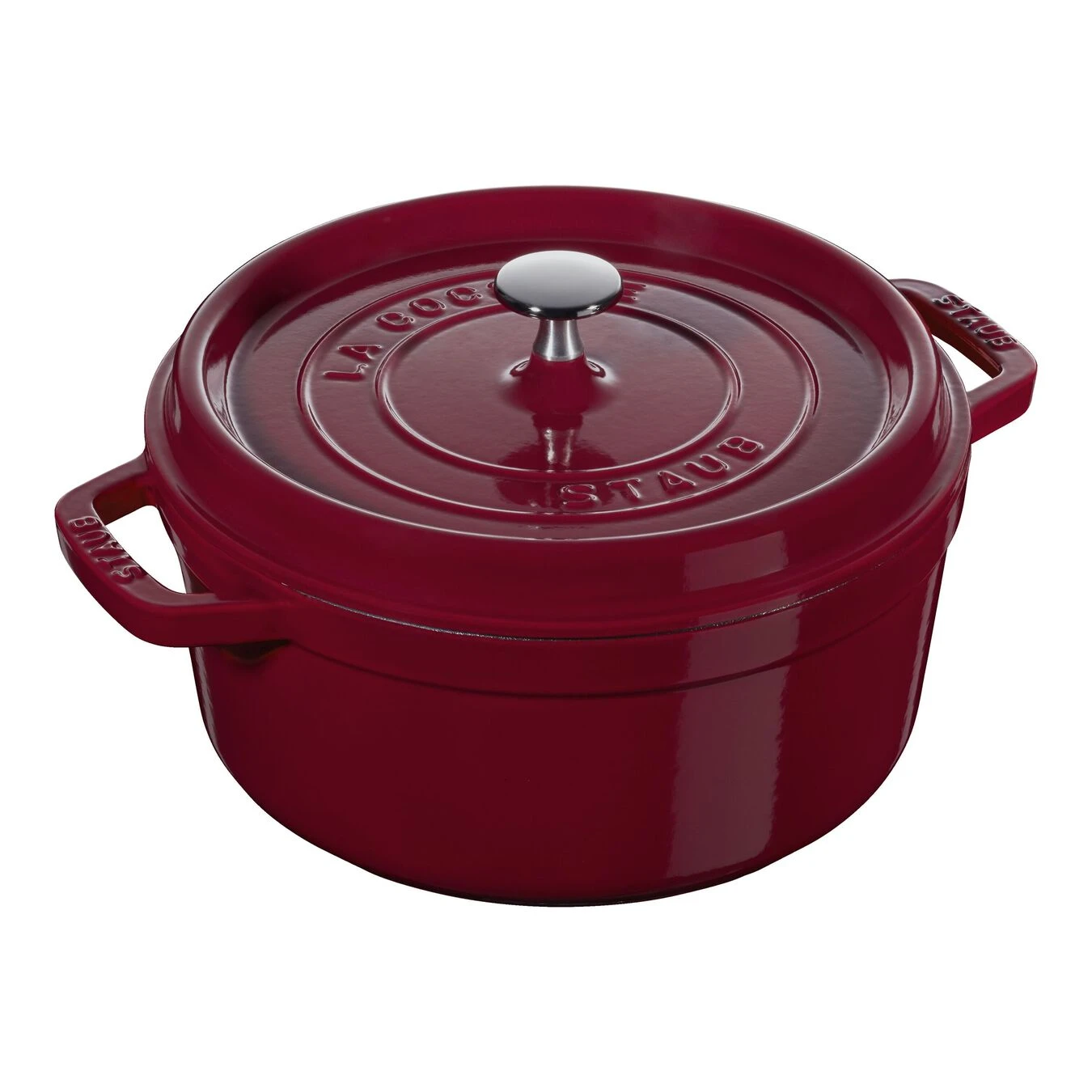 Staub Cocotte 20 Cm, Rund, Bordeaux, Gusseisen 1 Staub Cocotte 20 Cm, Rund, Bordeaux, Gusseisen