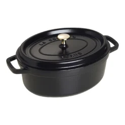 Staub Cocotte 29 Cm, Oval, Schwarz, Gusseisen