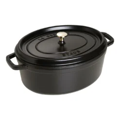 Staub Cocotte 33 Cm, Oval, Schwarz, Gusseisen