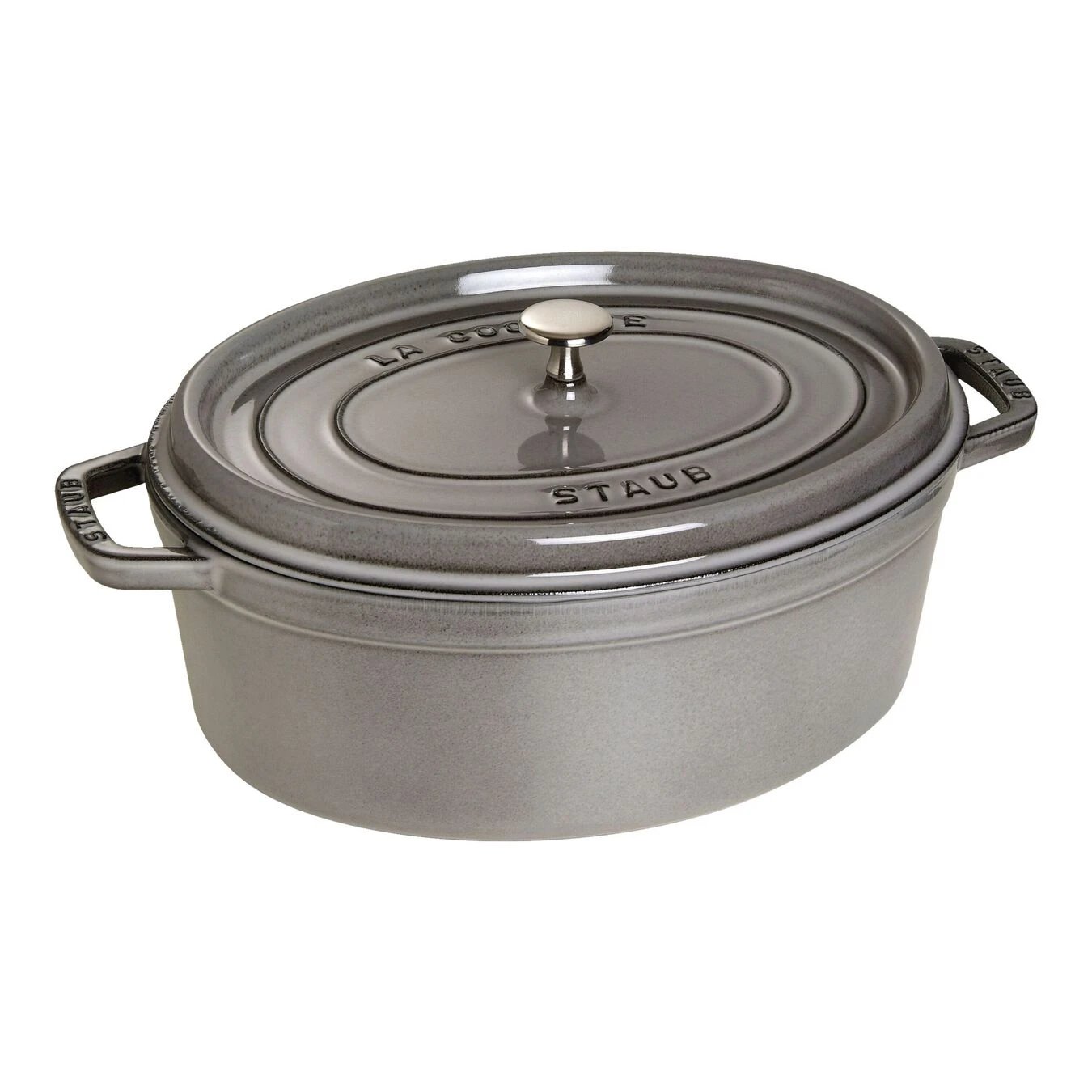 Staub Cocotte 33 Cm, Oval, Graphit-Grau, Gusseisen 1 Staub Cocotte 33 Cm, Oval, Graphit-Grau, Gusseisen