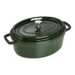 Staub Cocotte 29 Cm, Oval, Basilikum-Grün, Gusseisen