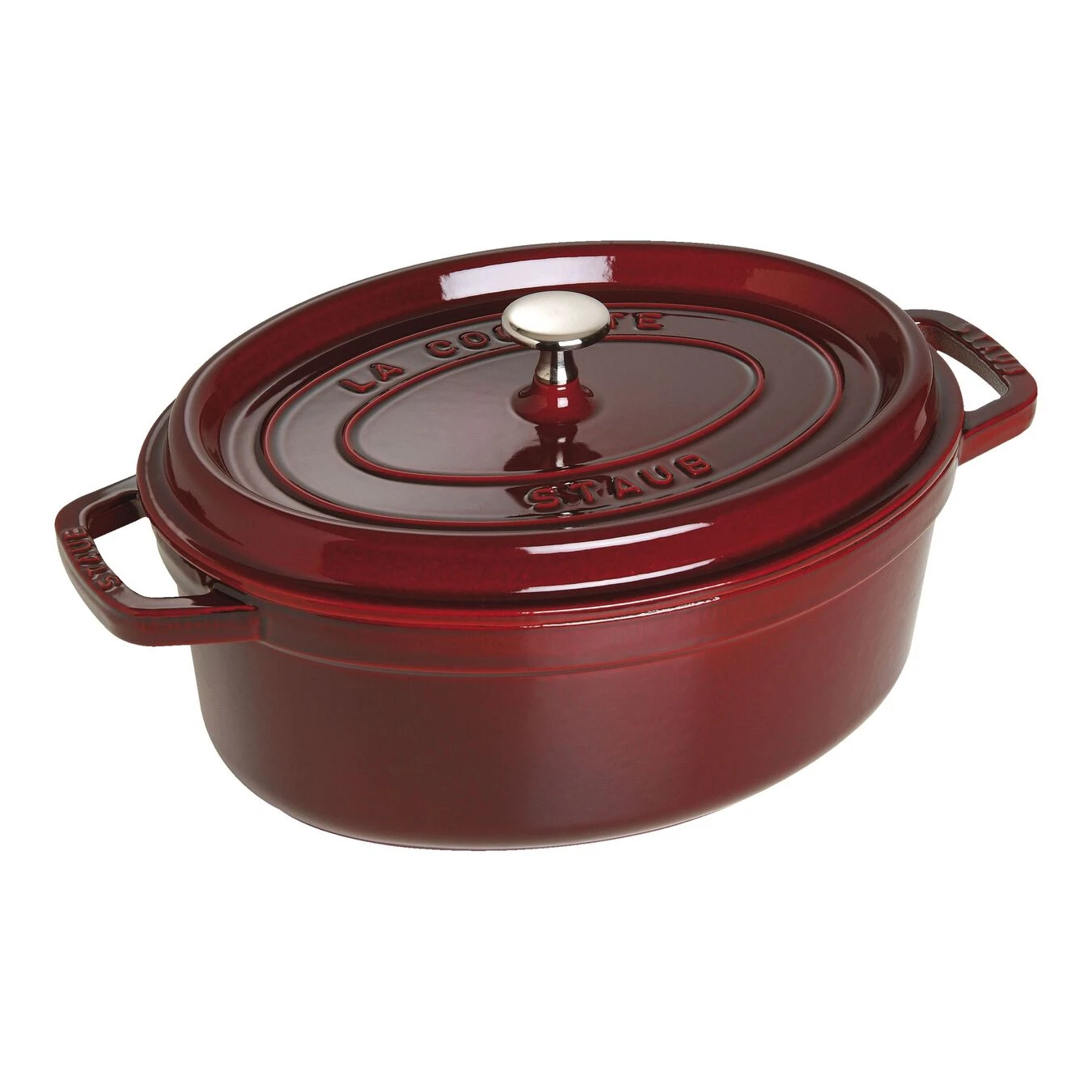 Staub Cocotte 29 Cm, Oval, Grenadine-Rot, Gusseisen 1 Staub Cocotte 29 Cm, Oval, Grenadine-Rot, Gusseisen
