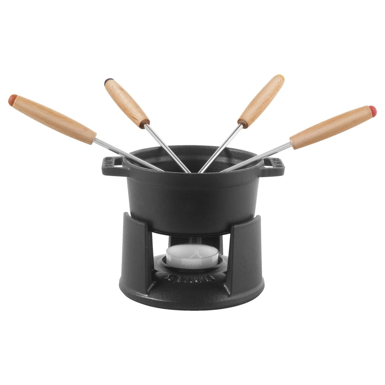 Staub Mini Fondue Set 10 Cm, Schwarz 3 Staub Mini Fondue Set 10 Cm, Schwarz - Image 3