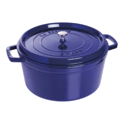 Staub Cocotte 30 Cm, Rund, Dunkelblau, Gusseisen
