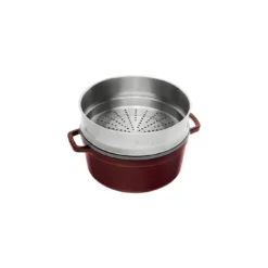 Staub Cocotte Mit Dämpfeinsatz 26 Cm, Rund, Grenadine-Rot, Gusseisen -Staub 40510 600 0 2
