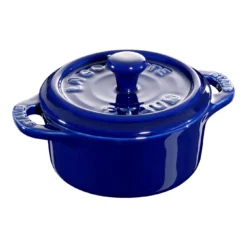 Staub Mini Cocotte 10 Cm, Rund, Dunkelblau, Keramik