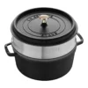Staub Cocotte Mit Dämpfeinsatz 26 Cm, Rund, Schwarz, Gusseisen