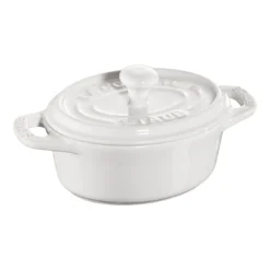 Staub Mini Cocotte 10 Cm, Oval, Reinweiß, Keramik