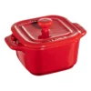 Staub XS Mini Cocotte Set 2-tlg, Quadratisch, Kirsch-Rot, Keramik