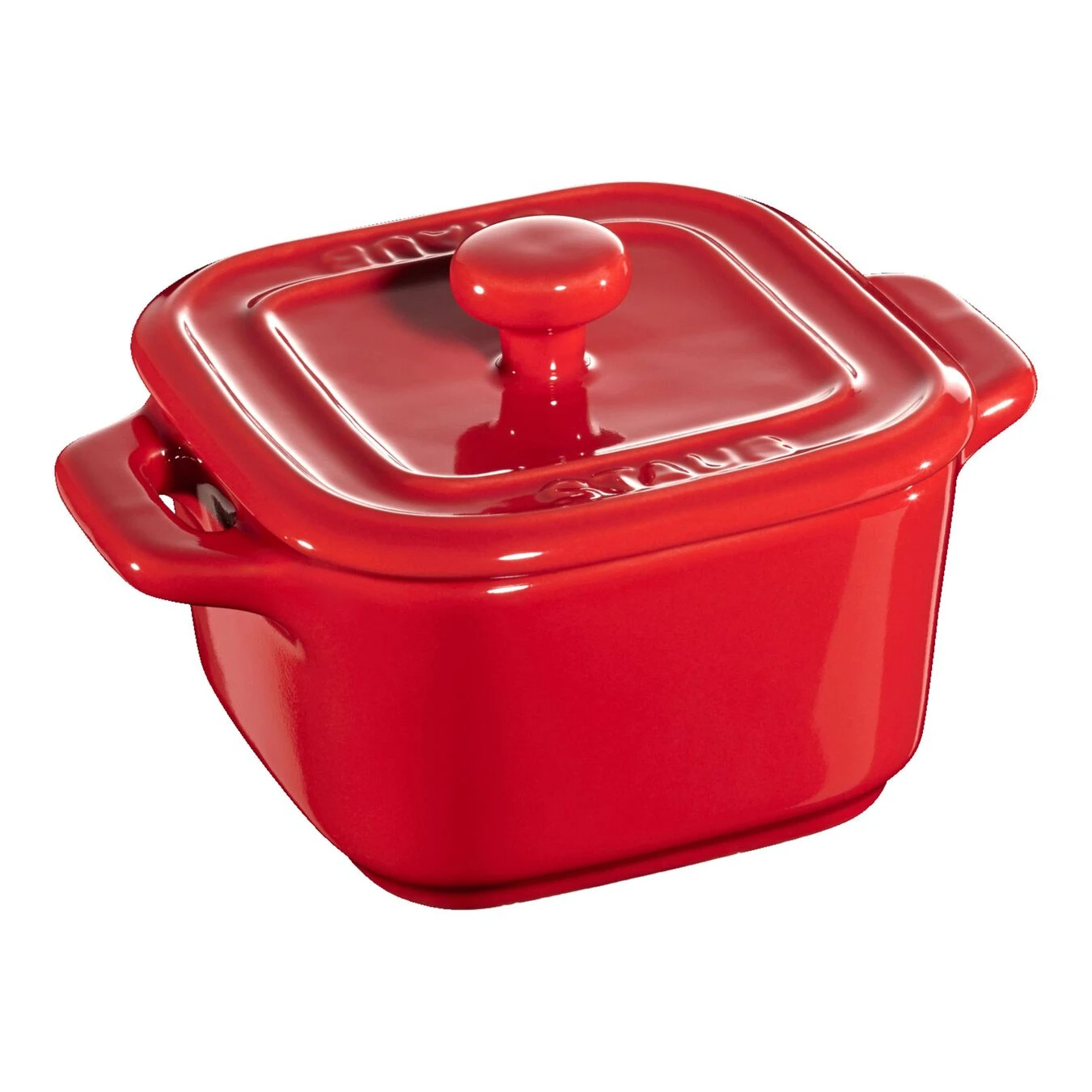 Staub XS Mini Cocotte Set 2-tlg, Quadratisch, Kirsch-Rot, Keramik 1 Staub XS Mini Cocotte Set 2-tlg, Quadratisch, Kirsch-Rot, Keramik