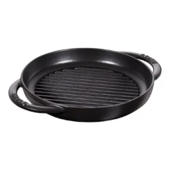 Staub Pure Grill 23 Cm, Rund, Schwarz, Gusseisen