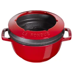 Staub Fondue Set, 18cm, Kirschrot Innen Cremefarben 18 Cm, Kirsch-Rot -Staub 40511 974 0 4