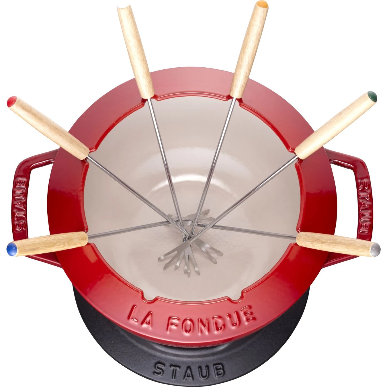 Staub Fondue Set 20 Cm, Kirsch-Rot 4 Staub Fondue Set 20 Cm, Kirsch-Rot – Bild 4