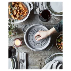 Staub Cocotte 24 Cm, Rund, Graphit-Grau, Gusseisen -Staub 750030969