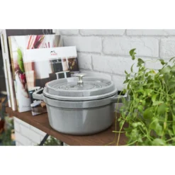 Staub Cocotte 18 Cm, Rund, Graphit-Grau, Gusseisen -Staub 750032230