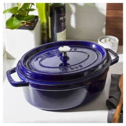 Staub Cocotte 29 Cm, Oval, Dunkelblau, Gusseisen -Staub 750032554