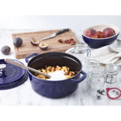 Staub Cocotte 26 Cm, Rund, Dunkelblau, Gusseisen -Staub 750036210