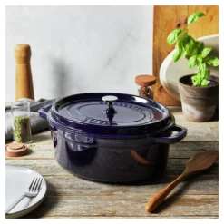 Staub Cocotte 31 Cm, Oval, Dunkelblau, Gusseisen -Staub 750058434