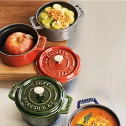 Staub Ceramic Round Cocotte, Cherry -Staub staub ceramic round cocotte cherry 2