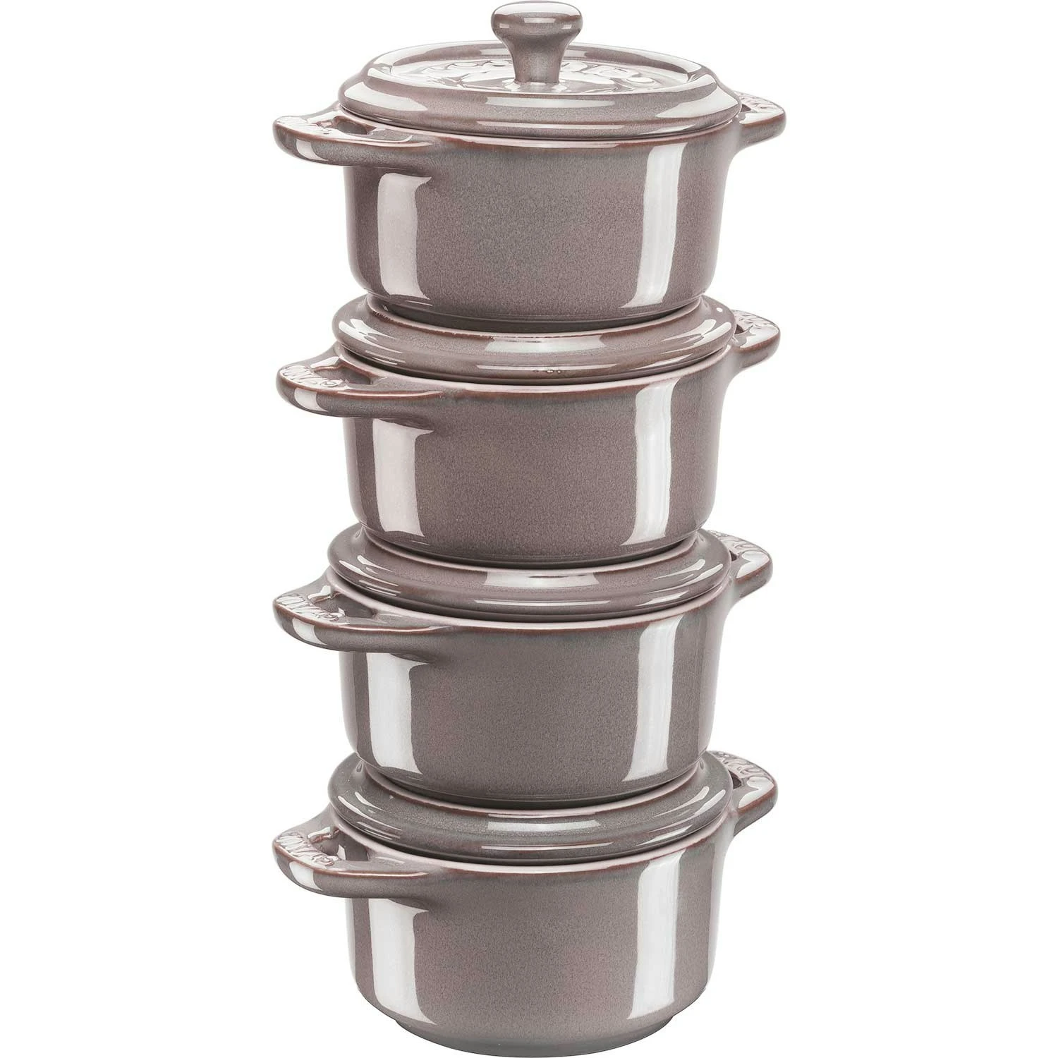 Staub Topfset Mini Ø10 4-er Set, Grau 1 Staub Topfset Mini Ø10 4-er Set, Grau
