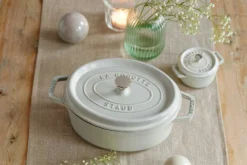 Staub Kokotte Länglich 8 L Weiß -Staub staub oval gryta 37 cm white truffle 8 l 2