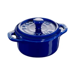 Staub Round Cocotte In Cast Iron 25 Cl, Dark Blue