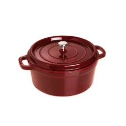 Staub Runde Kochtopf Aus Gusseisen 6,7 L, Dunkelrot