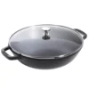 Staub Small Wok In Cast Iron With Glass Lid, Black