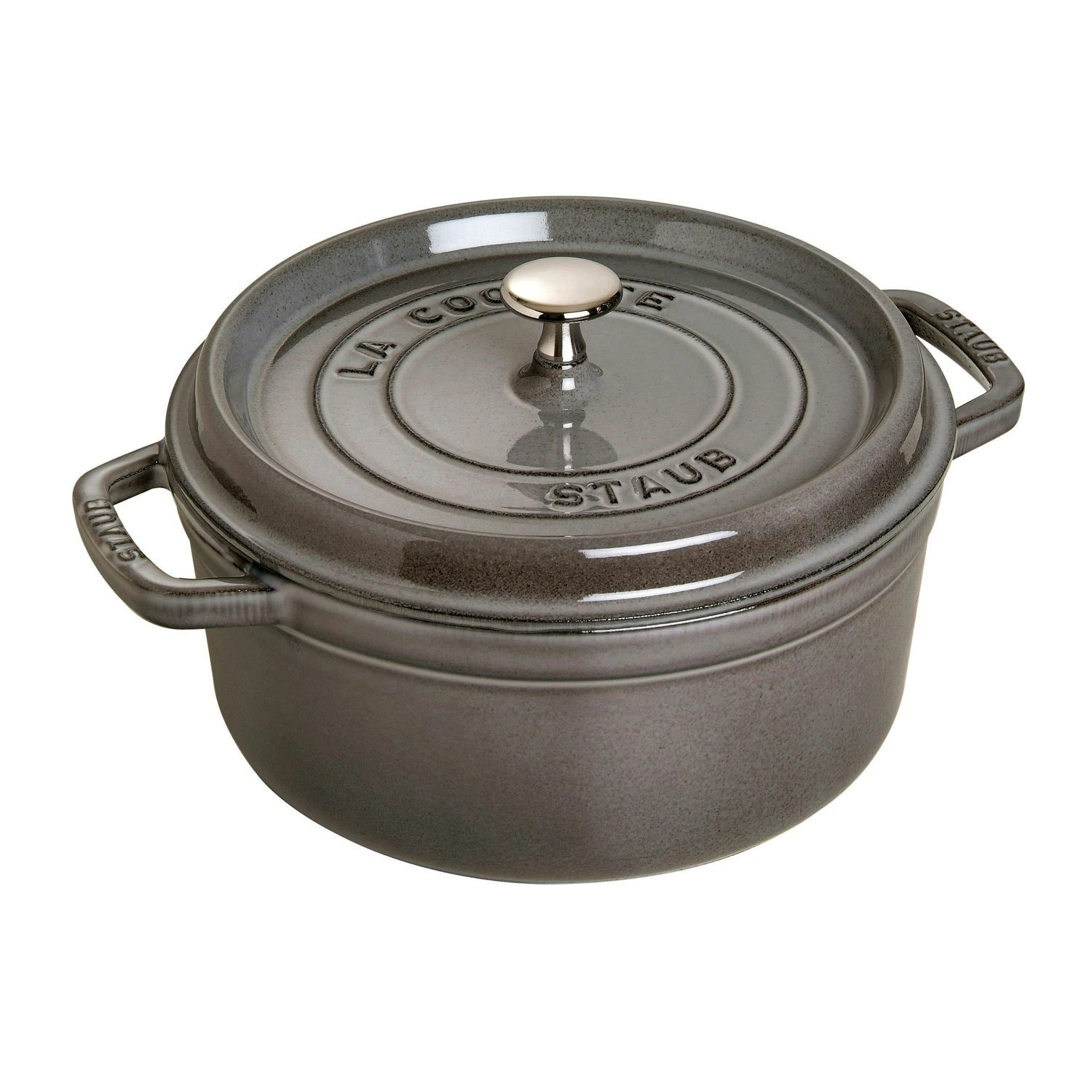 Staub Round Cocotte 24 Cm 3,8 L, Grey 1 Staub Round Cocotte 24 Cm 3,8 L, Grey